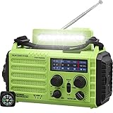 Kurbelradio - Solar Radio,Dynamo Handkurbel,Power Bank,LED Licht,SOS-Alarm,Kompass,USB-Anschluss zum Aufladen des Mobiltelefons im Notfall