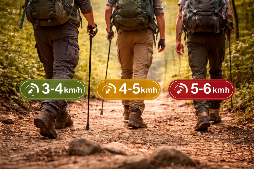 Kilometer bei Fußmarsch